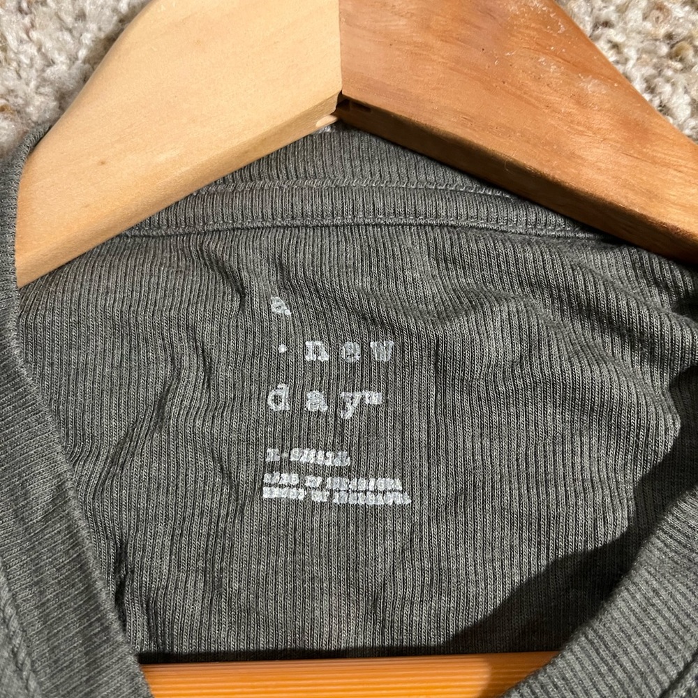 A New Day Green Ribbed Tee